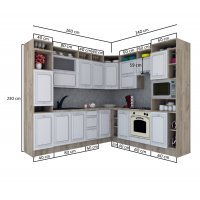 Bucatarie de Colt LEEA ART CORNER FRONT MDF STILE 240-260 DR. K002 / decor 264
